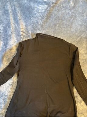 Banana Republic Black Long-Sleeve Mock Neck Top